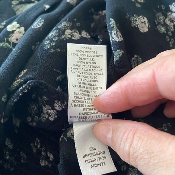 NWOT BP. Floral Cropped Blouse Top Black 2X - Picture 5 of 7